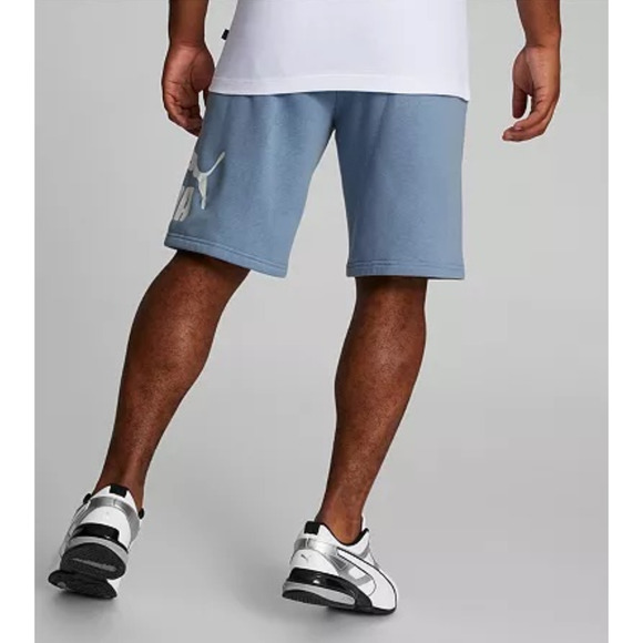Puma Men Regular Fit Big Logo Print Fleece 10" Shorts Zen Blue Size M - Picture 3 of 3